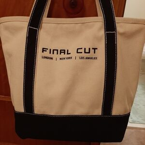 EUC BLACK N WHITE CANVAS TOTE